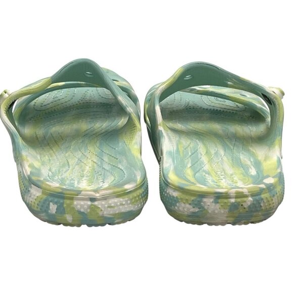CROCS Classic Marbled Tie Dye 2 Strap Sandals Slides Water Green Women 11 Men 9 - Picture 11 of 14